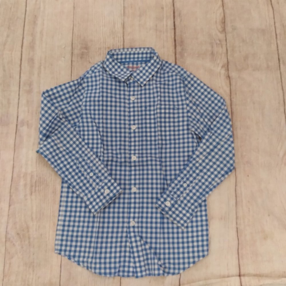 Cat & Jack blue gingham button down shirt sz 4-5 and 8-10 - Picture 1 of 6